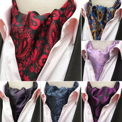 Classic Patterned Ascot Necktie - Image 3