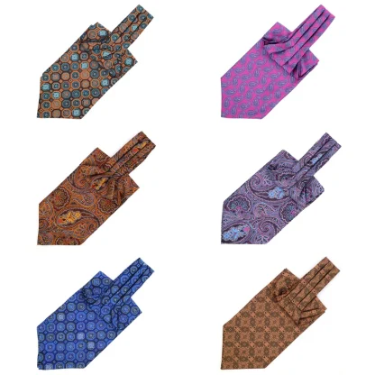 Vintage-Inspired Floral Ascot Tie - Image 3