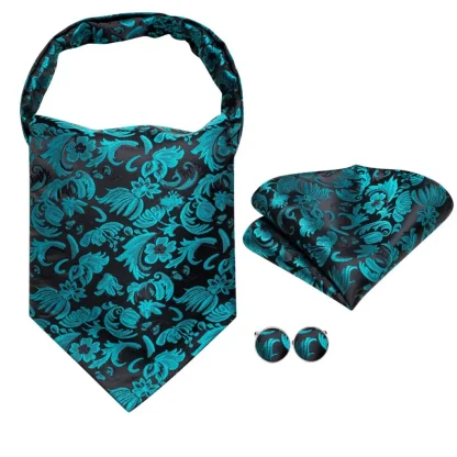 Wedding Prom Ascot Tie Set - Image 3
