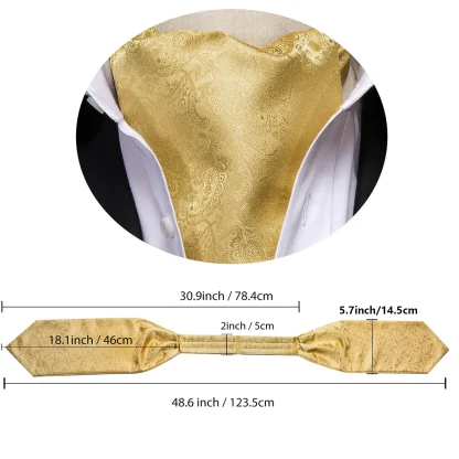 Wedding Prom Ascot Tie Set - Image 6