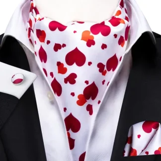 Red Hearts Style Ascot Ties